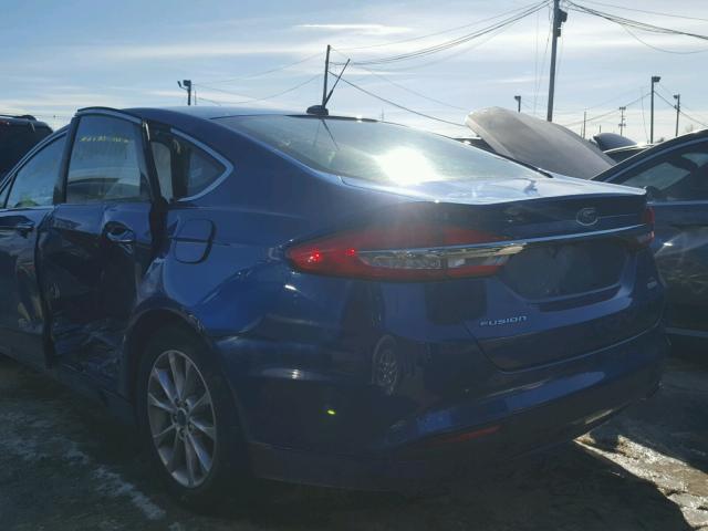 3FA6P0HD4HR122830 - 2017 FORD FUSION SE BLUE photo 9