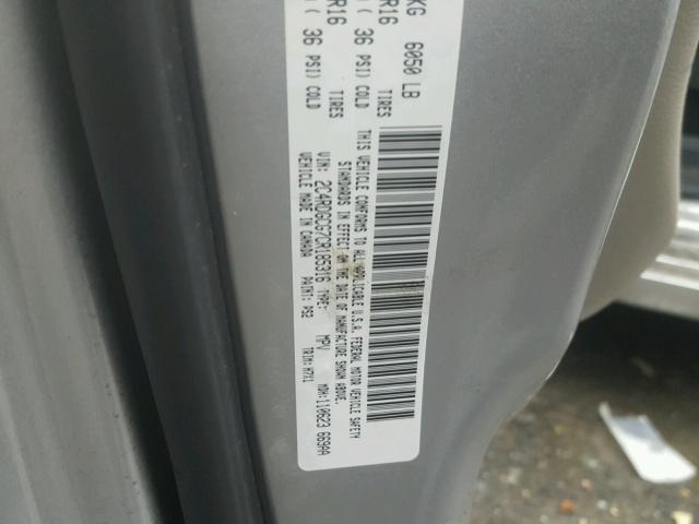 2C4RDGCG7CR185316 - 2012 DODGE GRAND CARA GRAY photo 10