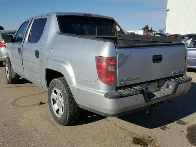 5FPYK1F20AB007164 - 2010 HONDA RIDGELINE SILVER photo 3