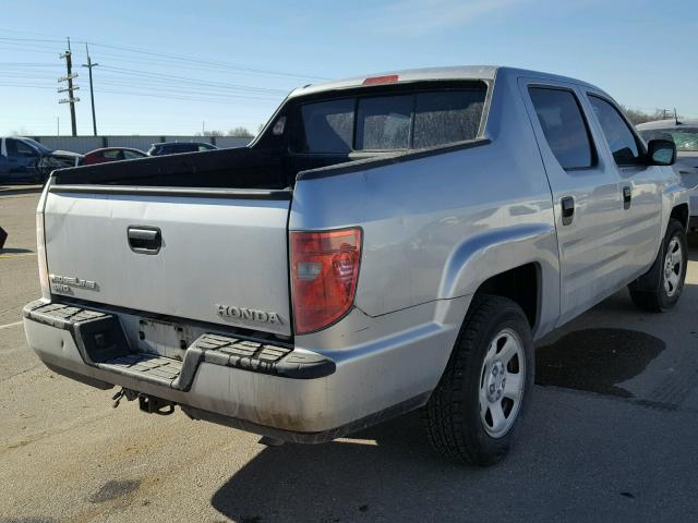 5FPYK1F20AB007164 - 2010 HONDA RIDGELINE SILVER photo 4