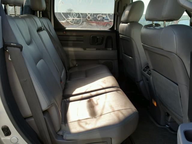 5FPYK1F20AB007164 - 2010 HONDA RIDGELINE SILVER photo 6