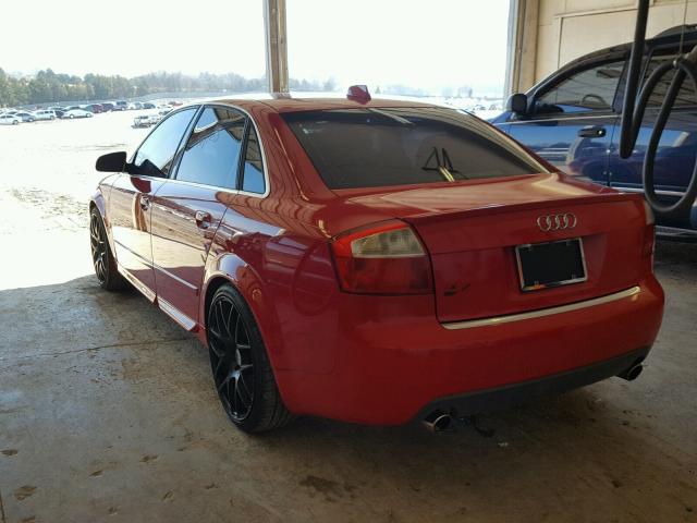 WAUPL68E14A243533 - 2004 AUDI S4 RED photo 3