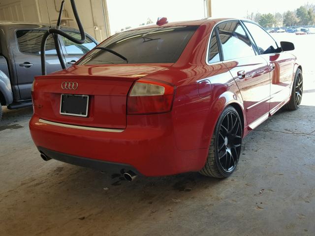 WAUPL68E14A243533 - 2004 AUDI S4 RED photo 4