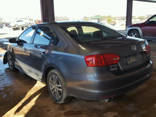 3VWBX7AJ0BM108281 - 2011 VOLKSWAGEN JETTA SE GRAY photo 3