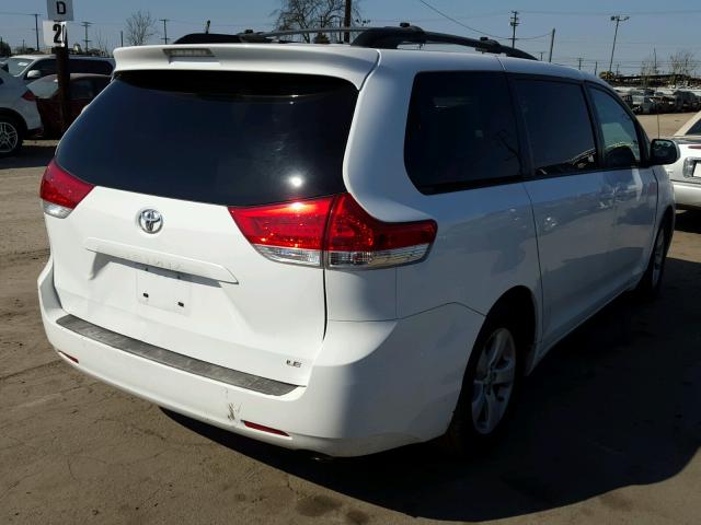 5TDKK3DC9BS138001 - 2011 TOYOTA SIENNA LE WHITE photo 4