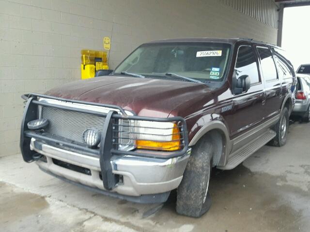 1FMNU43S4YEE00507 - 2000 FORD EXCURSION MAROON photo 2