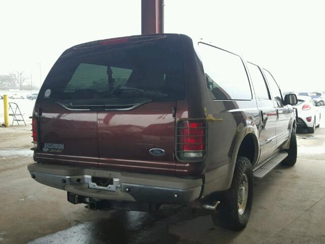 1FMNU43S4YEE00507 - 2000 FORD EXCURSION MAROON photo 4