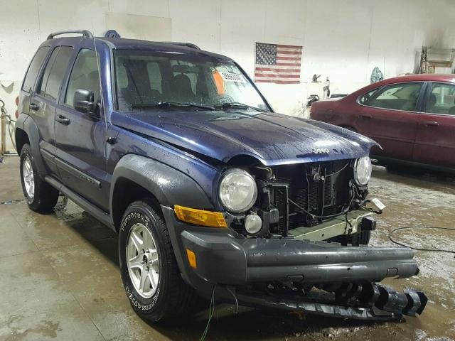 1J4GL48K14W274498 - 2004 JEEP LIBERTY SP BLUE photo 1