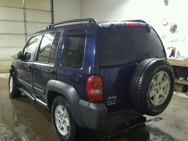 1J4GL48K14W274498 - 2004 JEEP LIBERTY SP BLUE photo 3