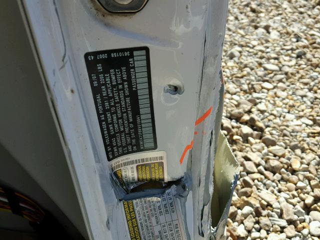 WVWFA71F68V015541 - 2008 VOLKSWAGEN EOS LUX 白色 照片 10