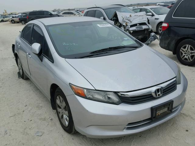 2HGFB2E53CH513751 - 2012 HONDA CIVIC LX SILVER photo 1