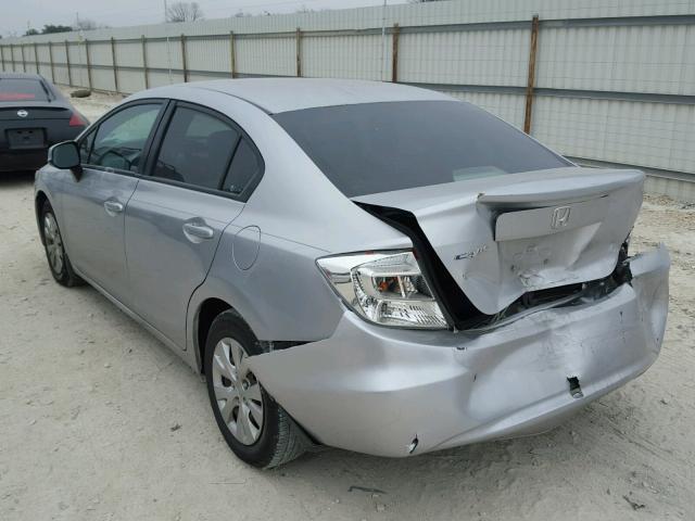 2HGFB2E53CH513751 - 2012 HONDA CIVIC LX SILVER photo 3