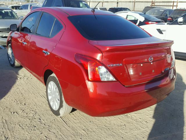 3N1CN7AP3DL881517 - 2013 NISSAN VERSA S RED photo 3