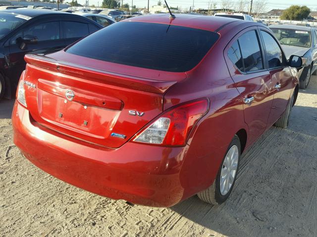 3N1CN7AP3DL881517 - 2013 NISSAN VERSA S RED photo 4