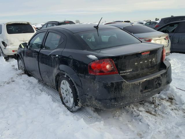 1C3CDZAB2DN652587 - 2013 DODGE AVENGER SE BLACK photo 3