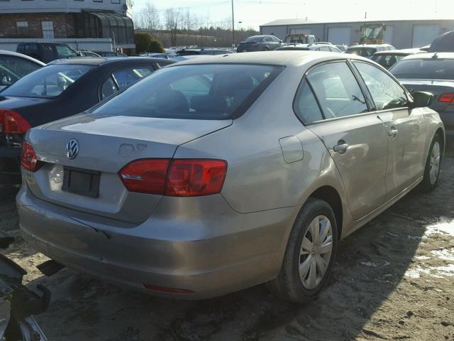 3VW2K7AJ5CM121642 - 2012 VOLKSWAGEN JETTA BASE TAN photo 4