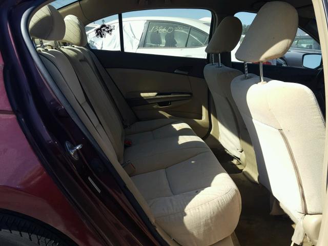 JHMCP26308C039640 - 2008 HONDA ACCORD LX MAROON photo 6