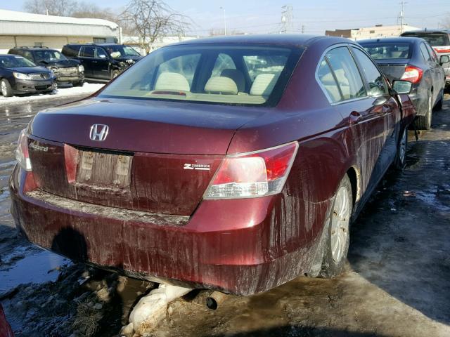 1HGCP26318A036289 - 2008 HONDA ACCORD LX BURGUNDY photo 4