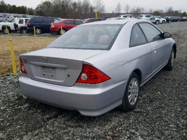 1HGEM225X5L075908 - 2005 HONDA CIVIC LX SILVER photo 4