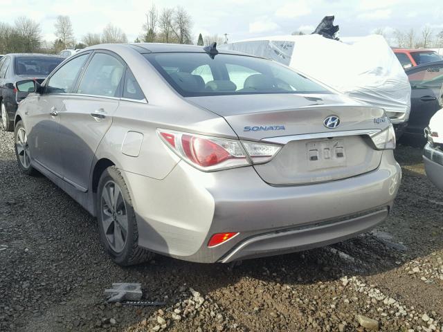 KMHEC4A43BA013940 - 2011 HYUNDAI SONATA HYB SILVER photo 3