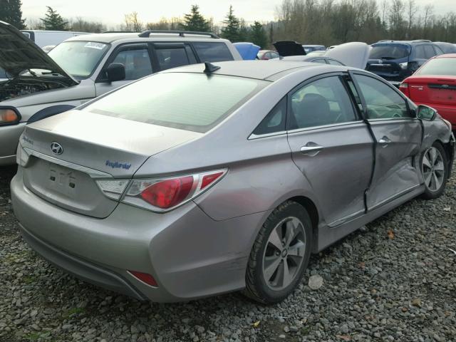 KMHEC4A43BA013940 - 2011 HYUNDAI SONATA HYB SILVER photo 4