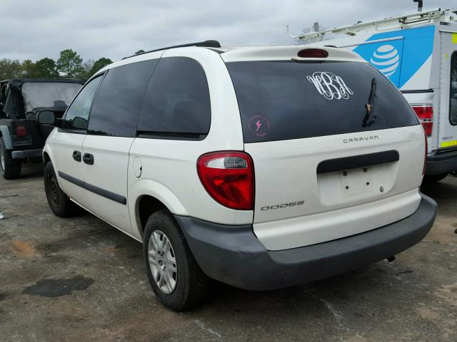 1D4GP25R85B204217 - 2005 DODGE CARAVAN SE WHITE photo 3