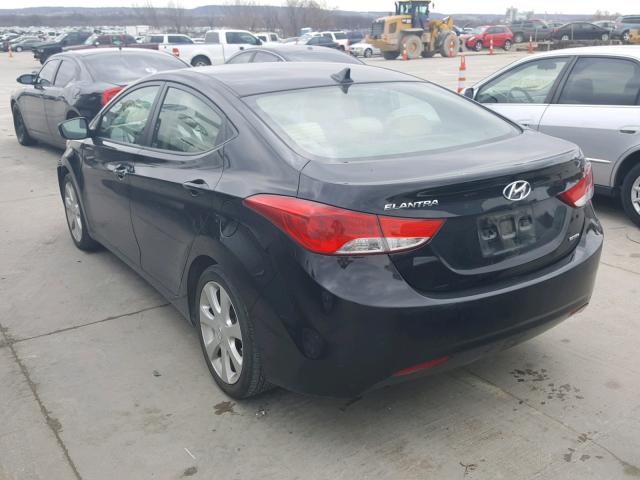 KMHDH4AE9BU165662 - 2011 HYUNDAI ELANTRA GL BLACK photo 3