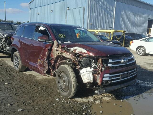 5TDJZRFH3HS397045 - 2017 TOYOTA HIGHLANDER MAROON photo 1