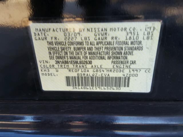 3N1AB61E59L652630 - 2009 NISSAN SENTRA 2.0 BLACK photo 10