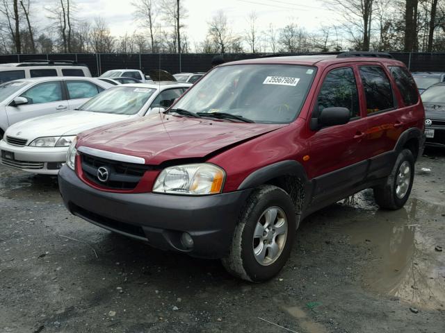 4F2CZ94184KM23431 - 2004 MAZDA TRIBUTE LX RED photo 2