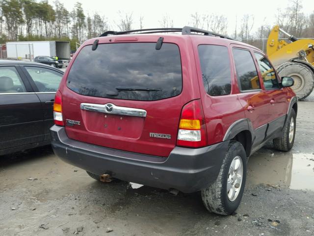 4F2CZ94184KM23431 - 2004 MAZDA TRIBUTE LX RED photo 4