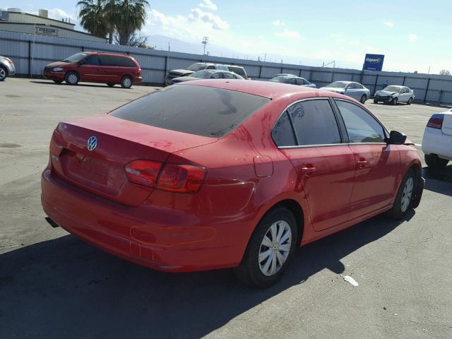 3VW2K7AJ4EM410305 - 2014 VOLKSWAGEN JETTA BASE 红色 照片 4