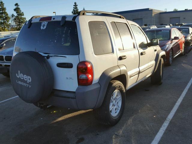 1J8GK48K74W316142 - 2004 JEEP LIBERTY SP WHITE photo 4