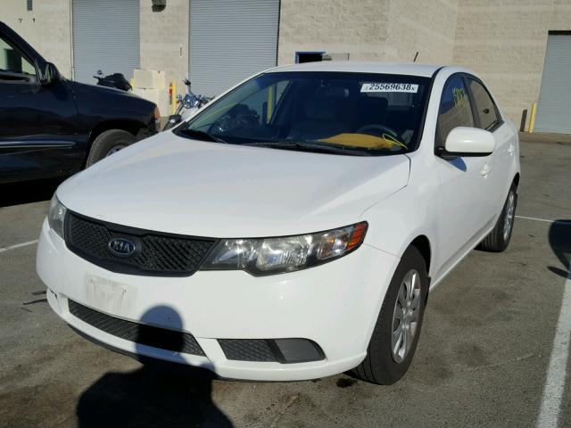 KNAFT4A23A5255221 - 2010 KIA FORTE LX WHITE photo 2