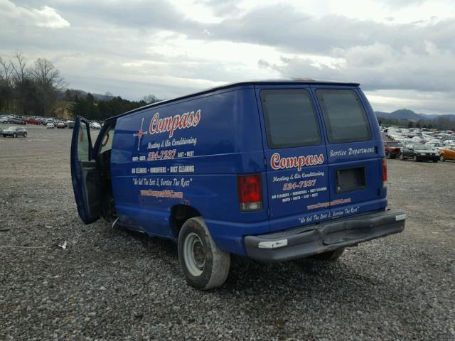 1FTNE24W64HA63340 - 2004 FORD ECONOLINE BLUE photo 3