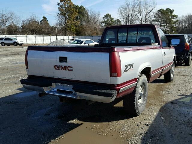 1GTEK14H7PE551724 - 1993 GMC SIERRA K15 RED photo 4