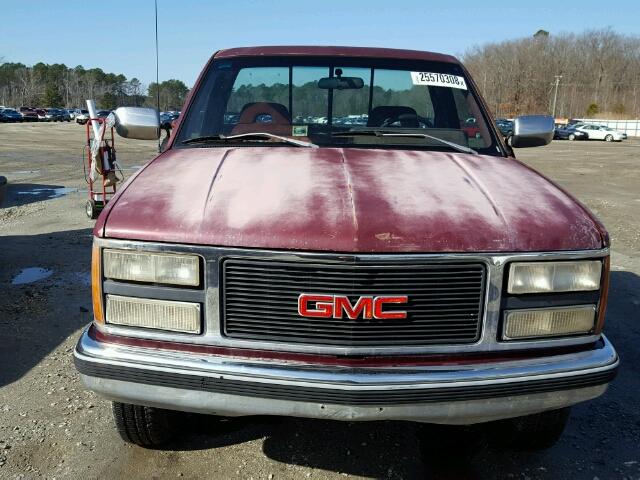 1GTEK14H7PE551724 - 1993 GMC SIERRA K15 RED photo 9