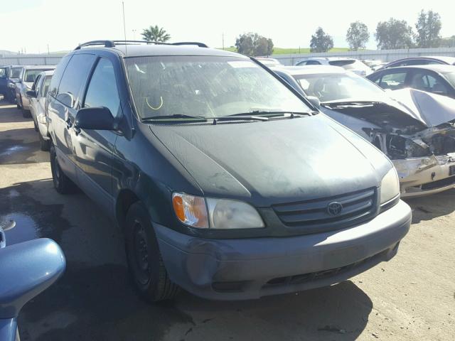 4T3ZF13C02U482680 - 2002 TOYOTA SIENNA LE GREEN photo 1