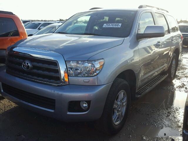 5TDZY5G10ES055113 - 2014 TOYOTA SEQUOIA SR SILVER photo 2