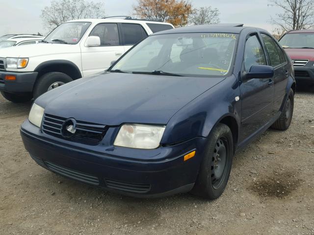 3VWTH69M43M165594 - 2003 VOLKSWAGEN JETTA GLX BLUE photo 2