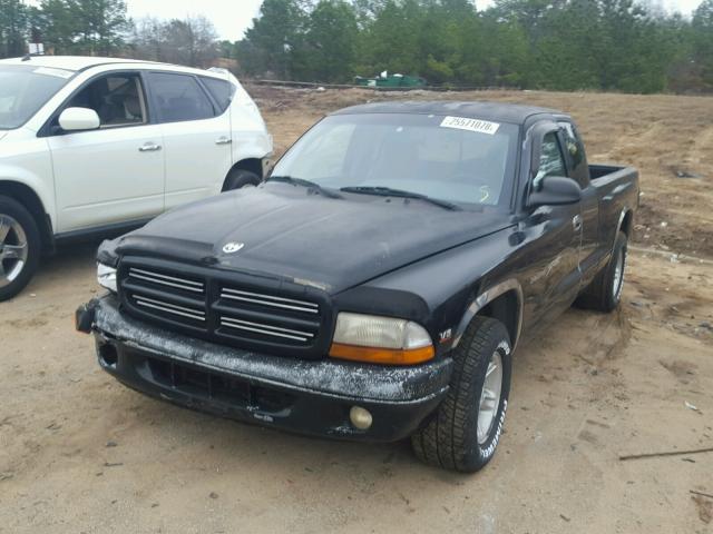 1B7GL22XXYS719736 - 2000 DODGE DAKOTA BLACK photo 2