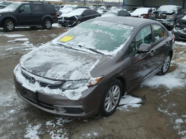 2HGFB2F83CH565678 - 2012 HONDA CIVIC EX BROWN photo 2