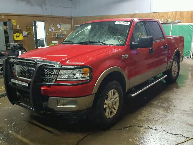 1FTPW14594KA92759 - 2004 FORD F150 SUPER RED photo 2