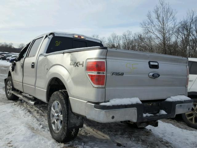 1FTFW1EF7DFD16297 - 2013 FORD F150 SUPER SILVER photo 3