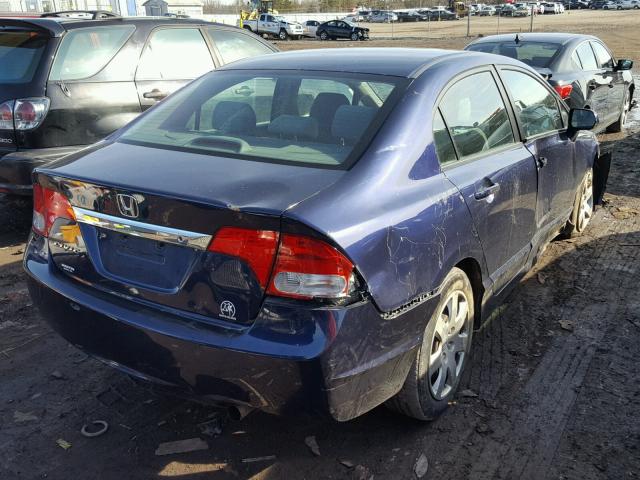 19XFA16569E007653 - 2009 HONDA CIVIC LX BLUE photo 4