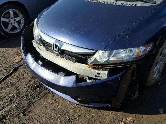 19XFA16569E007653 - 2009 HONDA CIVIC LX BLUE photo 9