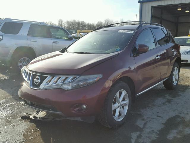 JN8AZ18WX9W116958 - 2009 NISSAN MURANO S MAROON photo 2