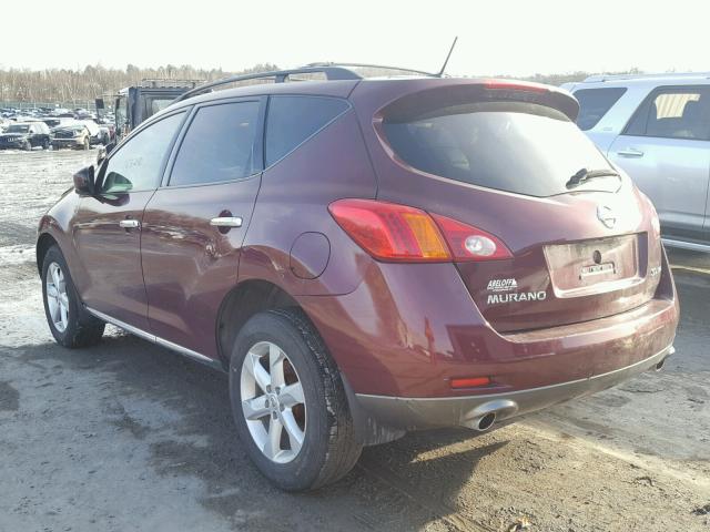 JN8AZ18WX9W116958 - 2009 NISSAN MURANO S MAROON photo 3