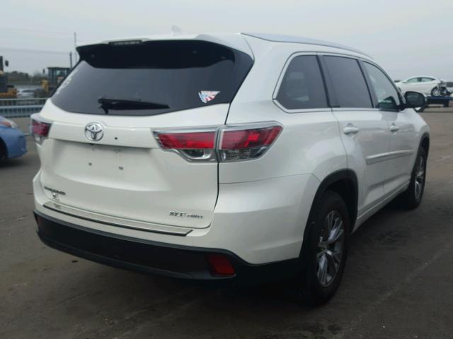 5TDJKRFH0ES070490 - 2014 TOYOTA HIGHLANDER WHITE photo 4