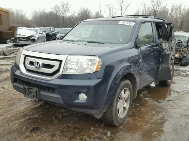 5FNYF48589B021346 - 2009 HONDA PILOT EXL BLUE photo 2